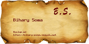 Bihary Soma névjegykártya